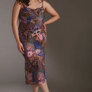 Anthropologie Elyse Bias Slip dress multicolored Size 1X